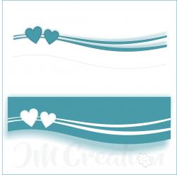 Stanzschablone - Doppelherzlinien